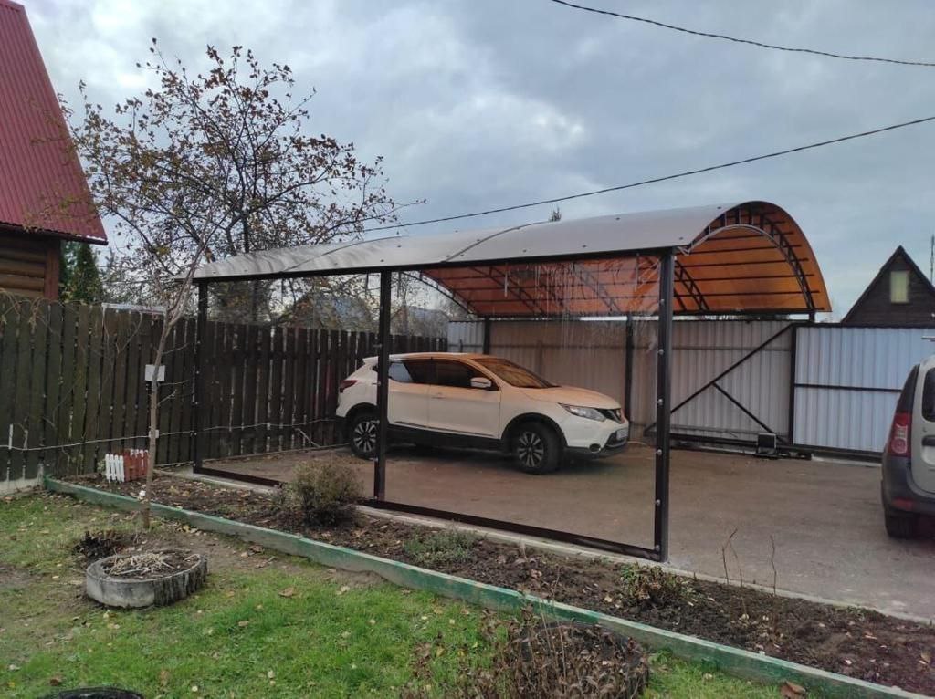 Прозрачные шторы ПВХ для навеса под автомобиль в Долгом